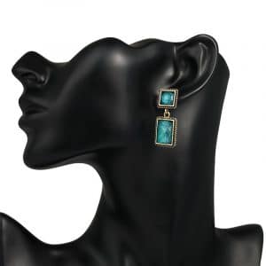 Emerald Retro Square Baroque Earrings | SPOTYMART